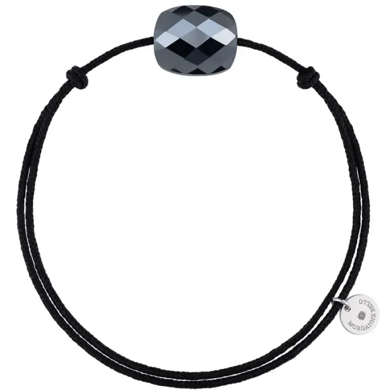 BRACELET CORDON NOIR COUSSIN HEMATITE