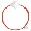 BRACELET CORDON ORANGE TREFLE AGATE BLANCHE