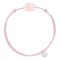 BRACELET CORDON ROSE COUSSIN MINI QUARTZ ROSE