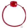 BRACELET CORDON ROUGE COUSSIN OVERSIZE QUARTZ ROUGE