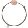 BRACELET CORDON TAUPE COUSSIN PIERRE DE LUNE PÊCHE