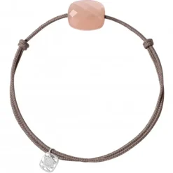 BRACELET CORDON TAUPE COUSSIN PIERRE DE LUNE PÊCHE