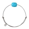BRACELET CORDON TAUPE COUSSIN TURQUOISE