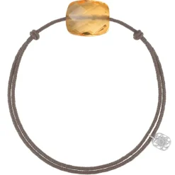 BRACELET CORDON TAUPE COUSSIN CITRINE
