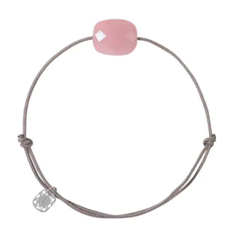 BRACELET CORDON TAUPE COUSSIN QUARTZ GUAVA