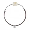 BRACELET CORDON TAUPE COUSSIN QUARTZ RUTILE