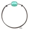 BRACELET CORDON TAUPE COUSSIN AMAZONITE