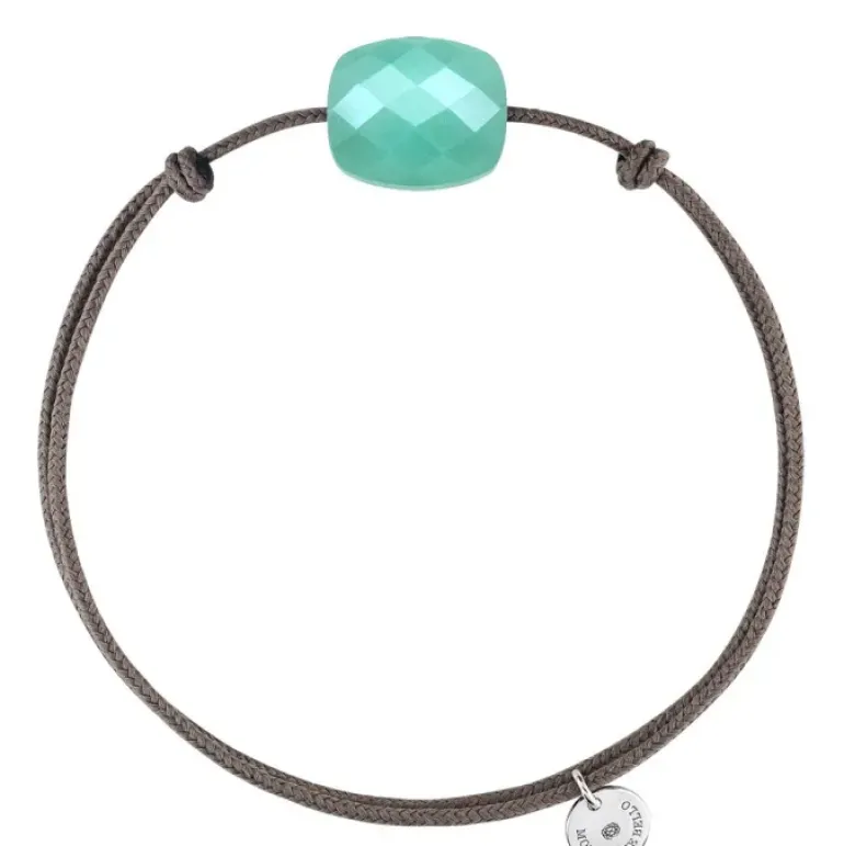 BRACELET CORDON TAUPE COUSSIN AMAZONITE