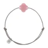 BRACELET CORDON TAUPE TREFLE QUARTZ GUAVA
