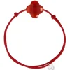 BRACELET CORDON VERMILLON CORNALINE TRÈFLE