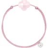 BRACELET CORDON VIEUX ROSE TREFLE QUARTZ ROSE POUDRE