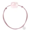 BRACELET CORDON VIEUX ROSE COUSSIN OVERSIZE QUARTZ ROSE POUDRE