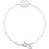 BRACELET OR BLANC COUSSIN QUARTZ ROSE POUDRE
