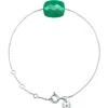 BRACELET OR BLANC COUSSIN AGATE VERTE