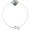 BRACELET OR BLANC TREFLE LABRADORITE