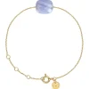 BRACELET OR JAUNE COUSSIN AGATE BLEUE DENTELLE