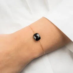 BRACELET OR JAUNE COUSSIN ONYX