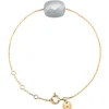 BRACELET OR JAUNE COUSSIN PIERRE DE LUNE GRISE