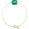 BRACELET OR JAUNE COUSSIN AGATE VERTE