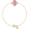 BRACELET OR JAUNE TREFLE QUARTZ GUAVA