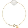 BRACELET OR JAUNE TREFLE AGATE BLANCHE