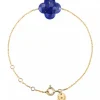 BRACELET OR JAUNE TREFLE LAPIS LAZULI