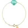 BRACELET OR JAUNE TREFLE AMAZONITE