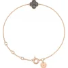 BRACELET OR ROSE TRÈFLE SERTI DIAMANTS NOIRS