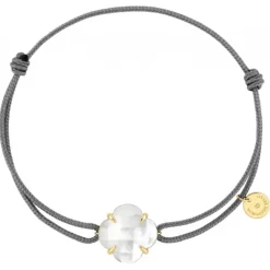 BRACELET VICTORIA CORDON GRIS NACRE BLANCHE OR JAUNE