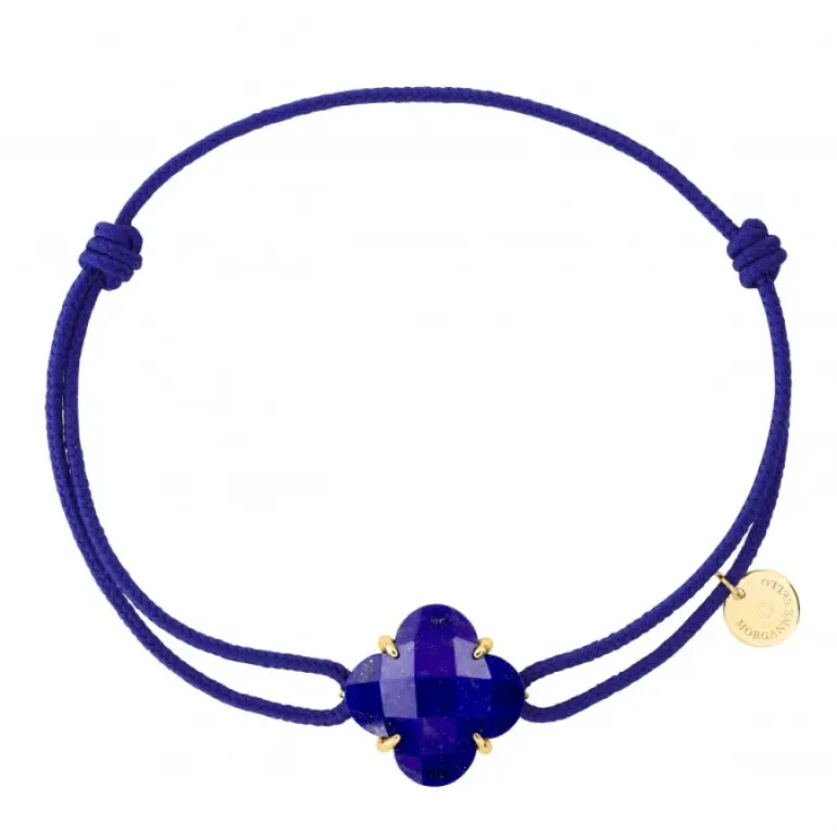 BRACELET VICTORIA CORDON BLEU ROI LAPIS LAZULI OR JAUNE