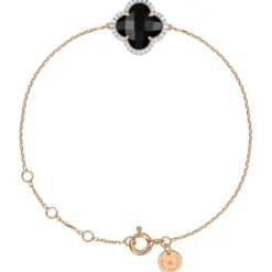 BRACELET VICTORIA DIAMANTS ONYX + DIAMANTS OR ROSE