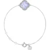 BRACELET VICTORIA DIAMANTS AGATE BLEUE DENTELLE + DIAMANTS OR BLANC