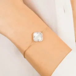 BRACELET VICTORIA DIAMANTS NACRE BLANCHE + DIAMANTS OR JAUNE