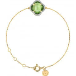 BRACELET VICTORIA DIAMANTS PERIDOT + DIAMANTS OR JAUNE