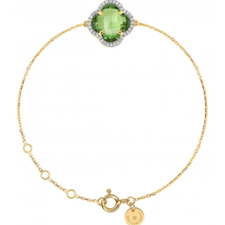 BRACELET VICTORIA DIAMANTS PERIDOT + DIAMANTS OR JAUNE