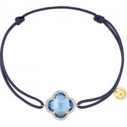 BRACELET VICTORIA DIAMANT CORDON BLEU JEAN TOPAZE (swiss blue) OR JAUNE