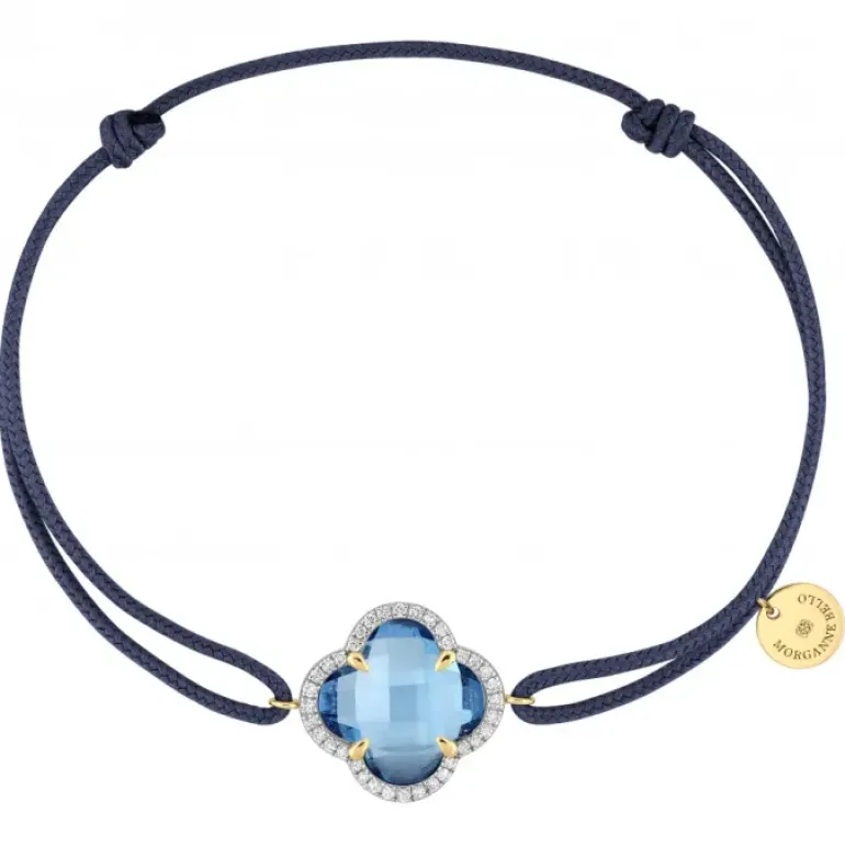 BRACELET VICTORIA DIAMANT CORDON BLEU JEAN TOPAZE (swiss blue) OR JAUNE