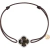 BRACELET VICTORIA DIAMANT CORDON TAUPE QUARTZ FUME OR ROSE