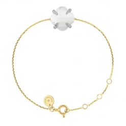 BRACELET VICTORIA LYS NACRE BLANCHE ET DIAMANTS OR JAUNE