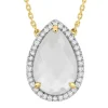 COLLIER ALMA NACRE BLANCHE ET DIAMANTS OR JAUNE