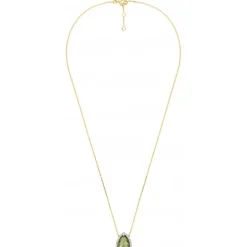 COLLIER ALMA QUARTZ OLIVE ET DIAMANTS OR JAUNE