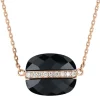 COLLIER AURORE ONYX ET DIAMANTS OR ROSE
