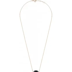 COLLIER AURORE ONYX ET DIAMANTS OR ROSE