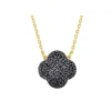 COLLIER CHANCE DIAMANTS NOIRS SERTIS OR JAUNE