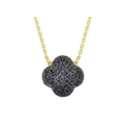 COLLIER CHANCE DIAMANTS NOIRS SERTIS OR JAUNE