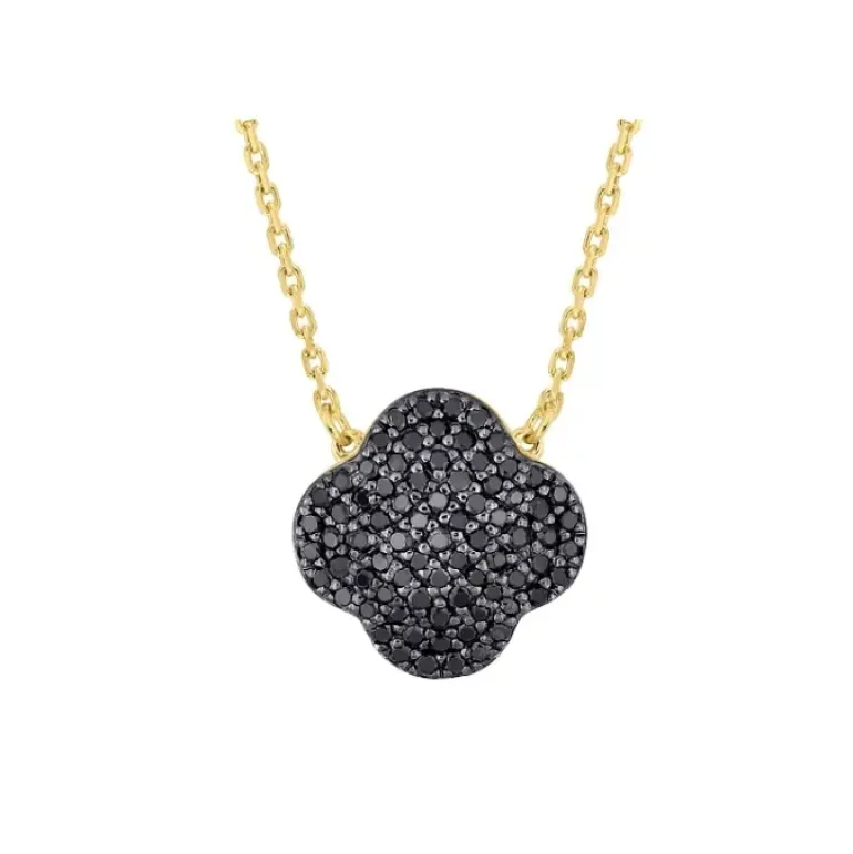 COLLIER CHANCE DIAMANTS NOIRS SERTIS OR JAUNE