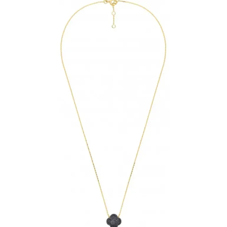 COLLIER CHANCE DIAMANTS NOIRS SERTIS OR JAUNE