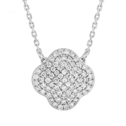 COLLIER CHANCE DIAMANTS SERTIS OR BLANC
