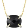COLLIER ONYX COUSSIN + DIAMANTS OR JAUNE