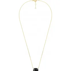 COLLIER ONYX COUSSIN + DIAMANTS OR JAUNE